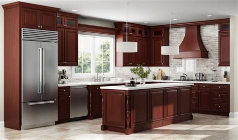 cherry kitchen cabinets with stainless steel appliances|new cherry cabinets.